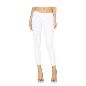 Paige Verdugo Crop Mid Rise Jeans in Ultra White